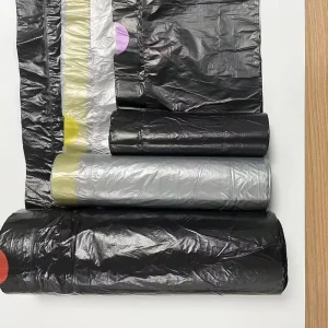 SUNTON Disposable Heat Seal Drawstring HDPE Biodegradable Multi Purpose Trash Bags Leak Proof Tear Resistant Silk Screen