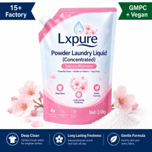 Sakura Blossom Scent Concentrated Powder Laundry Liquid Detergent Eco Friendly Deep Cleaning Formula OEM Factory Supply