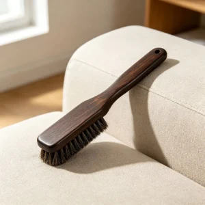 Sandalwood Wood Handle Removable Shoe Upper Cleaning Brush with Plastic Bristles for Home Use