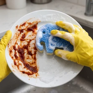 Sanding Kitchen Sponge Smile Scrub Sponge