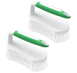 Scrub Brush with Comfort Grip Handle and Stiff Bristles for Shower Tub Sink Carpet and Floor