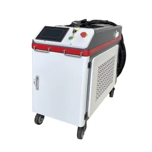 Sealed Cabinet 500W Water Cooled Pulse Laser Cleaning Machine Built-in Chiller for Coatings Grease Oxides Wood High Productivity
