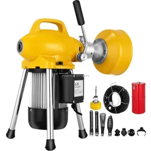 Sectional Drain Cleaning Machine 500W 20m x 16mm and 5m x 10mm Cables Pipe Cleaner