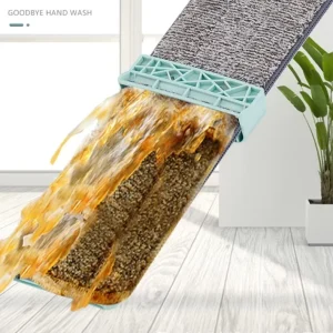 Self-Cleaning Flat Mop with Microfiber Head Push-Pull Handle for Wet and Dry Floor Cleaning