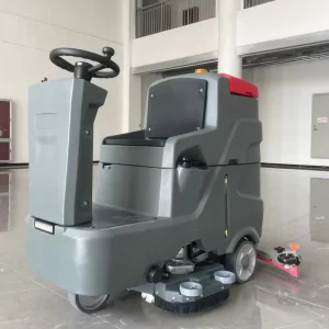 Self Propelled Floor Cleaner 24V Battery Dual Brush for Small Workshop Tile Floor Washing Floor Scrubber Dryer Washer