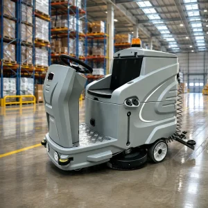 Self Propelled Floor Cleaner 24V Battery Dual Brush for Small Workshop Tile Floor Washing Floor Scrubber Dryer Washer