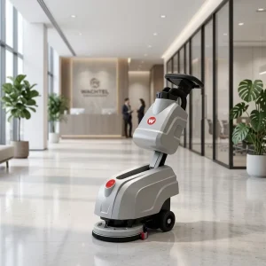 Self-Propelled Walk-Behind Floor Scrubber with Automatic Brush Cleaning and Water Recycling