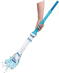 Self Wring Mop With Foldable Bucket Set Detachable Pole High Water Absorbency Head for Household Cleaning Easy Storage