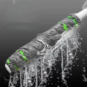 Self Wringing Cotton Mop High Water Absorbent Thick Mop Head Long Handle Floor Cleaning Mop for Household Use