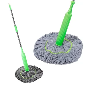 Self-Wringing Mop with 52.7-Inch Long Handle for Wet Mopping Home Office Hardwood Vinyl Tile Laminate Floors