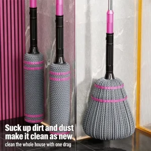 Self-Wringing Mop with Hands-Free Water Squeezing for Household Floor Cleaning