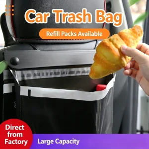 Self adhesive Car Trash Bag Thickened & Tear resistant Portable In car Cleaning Bag Hanging Storage Bag for Car & Household