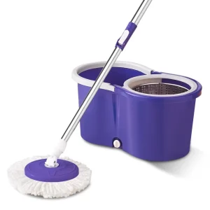 Self-cleaning Portable Hands Free 360° Spin Mop and Bucket Set Steel 8 Wheel Bucket Floor Cleaning Mops