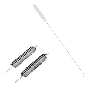Set of 8 Cleaning Brushes Nylon and Stainless Steel Handle Tube Brush for Glass Bottles Teapots Spouts Straws Keyboard Gaps