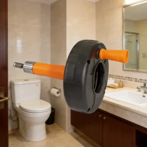 Sewage Pipe Spiral Drill Hand Tool Plunger for Toilets and Bathtubs Yellow