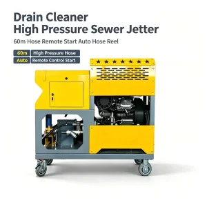 Sewage Pipeline Injector 2900psi 85LPM Gasoline Engine Driven Automatic Retractable Pipe Remote Control Start