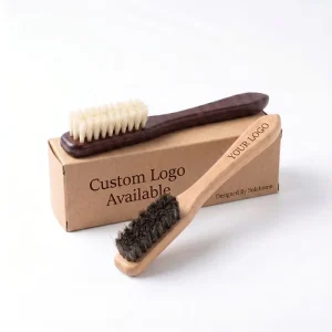 Shoe Cleaning Brush with Soft Natural Horsehair and Wood Handle