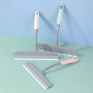 Shower Squeegee Window Glass Wiper Silicone Scraper Cleaner Brush Long Handle Bathroom Mirror Wiper Scraper Cleaning Accessories