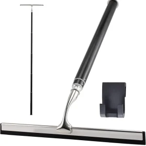 Shower Window Squeegee with Silicone Blade Aluminum Handle Hook Eco Friendly Telescoping Squeegee for Bathroom Home Cleaning