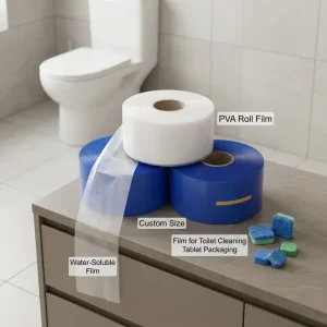 Siker PVA Soft Translucent Cold Water Soluble Protective Film 500m 1000m Rolls for Toilet Block Toilet Cleaner No Residue
