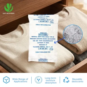 Silica Gel Desiccant Reusable Moisture Absorber Anti-Mold Anti-Microbial for Wardrobes Shoes and Electronics