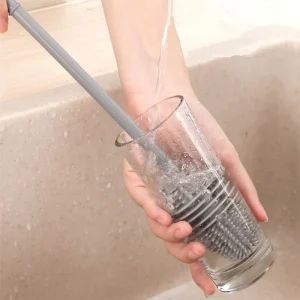 Silicone Bottle and Cup Cleaning Brush with Long Handle