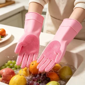 Silicone Cleaning Gloves Household Kitchen Pet Grooming Washing Dish Wash Gloves