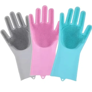 Silicone Dishwashing Gloves, Kitchen Cleaning and Household Scrubbing