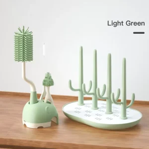 Silicone Eco friendly Baby Bottle & Pacifier Cleaning Brush Set with 360 Rotary Handle Doteclean Cs 075