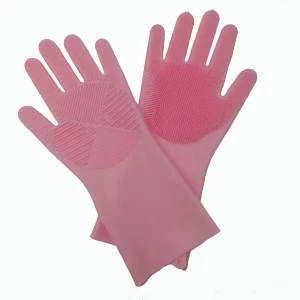 Silicone Non Slip Kitchen Housekeeping Hand Washing Cleaning Gloves Customizable Color Logo 200g Temperature Resistant 60 260C