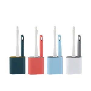 Silicone Wall-Mounted Detachable Toilet Brush Set for Hotel and Home Use