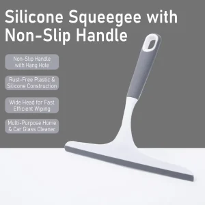 Silicone Window Squeegee with Non Slip Handle Rubber Blade Window Cleaning Tool for Glass