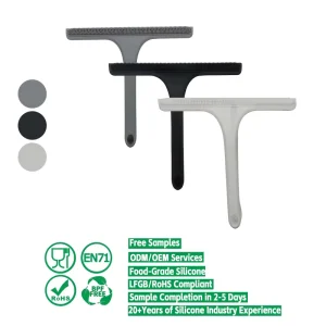 Silicone Window and Shower Squeegee with Silicone Brush and Handle