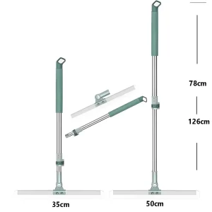 Silicone Wiper Broom Household Dustpan with Plastic Broom Head for Mopping Sweeping Bathroom Floor Mop