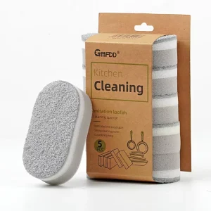 Silver Oval Grit Scouring Pad Dishwashing Sponge Pot Brush