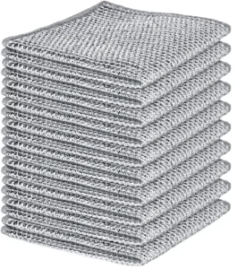 Silver Square Mesh Cleaning Cloth 30x30cm Disposable Non Scratch Kitchen Vehicle Dish Towel Wiping Rag