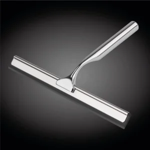 Silver Stainless Steel Shower Squeegee for Shower Doors, Bathroom Mirrors, and Windows