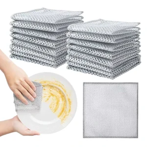 Silver Wire Dishcloth Scouring Pad for Kitchen Cleaning