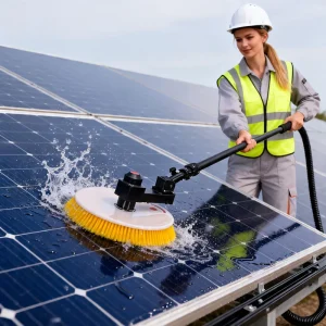 Single-Head Aluminium Alloy Pole Solar Panel Cleaning Brush