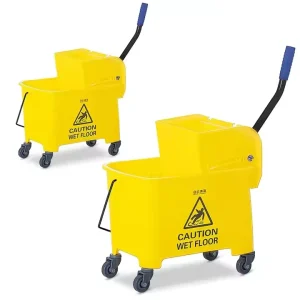 Single Mop Bucket 20L Capacity Lightweight Plastic Cleaning Bucket Dual Press Thickened Water Wheel Floor Mop Squeezing Buck