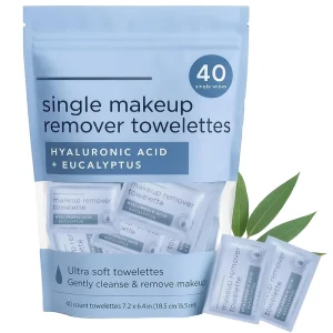 Single Pack Hyaluronic Acids Facial Cleansing Makeup Remover Wipes Individual Private Label for Women Skin Care