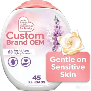Skin-Friendly Laundry Pods for Delicate Fabrics and Baby Apparel, Lavender Scent, Deep Cleaning