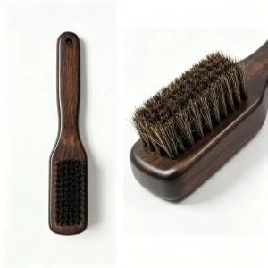 Small Manual Handheld Sandalwood Wood Handle Shoe Upper Cleaning Brush with Plastic Bristles for Kitchen and Home Cleaning