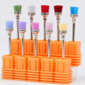 Small Nylon Cleaning Brush for Manicure Polishing Head and Nail Drill Bit Dust Cleaning