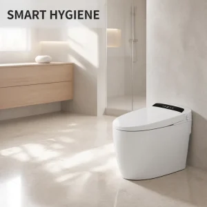 Smart Bidet Toilet with Instant Heating Hip Wash Feminine Wash Heated Seat Auto Flush and Soft Night Light