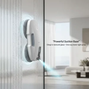 Smart Robot Window Cleaner 3800Pa Suction Ultrasonic Spray AI Path Planning