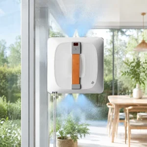 Smart Window Cleaner Robot Automatic Glass Cleaner with 2 Rotating Brushes 4 Way Water Spray for Home Office Glass Walls