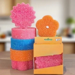 Smile Face Mini Textured Scratch-Free Multipurpose Kitchen Dish Sponge