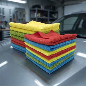 Soft 300 GSM Microfiber Car Detailing Cloth Quick Dry 40x40cm Warp Knitted Absorbent Cleaning Detailing Kitchen Car Use Towel