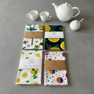 Soft Absorbent 100% Cotton Waffle Floral Pattern Hypoallergenic Eco Friendly Sustainable Multi Purpose Tea Towel Kitchen